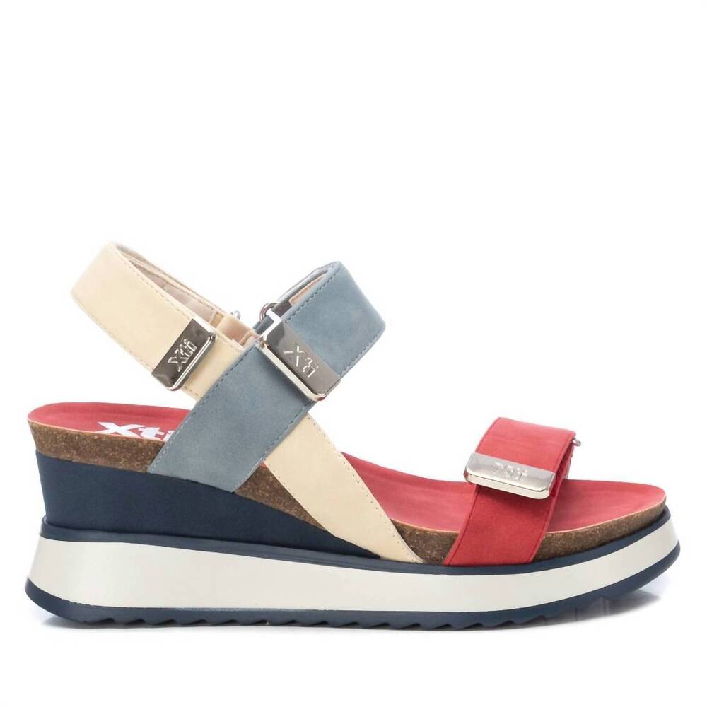 NEW XTI women's wedge sandals in navy
